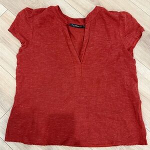Jordache Red Short Sleeve V-Neck Tee